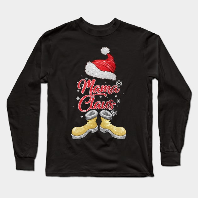 Santa Mama Claus Merry Christmas Matching Family Group Long Sleeve T-Shirt by Terryeare